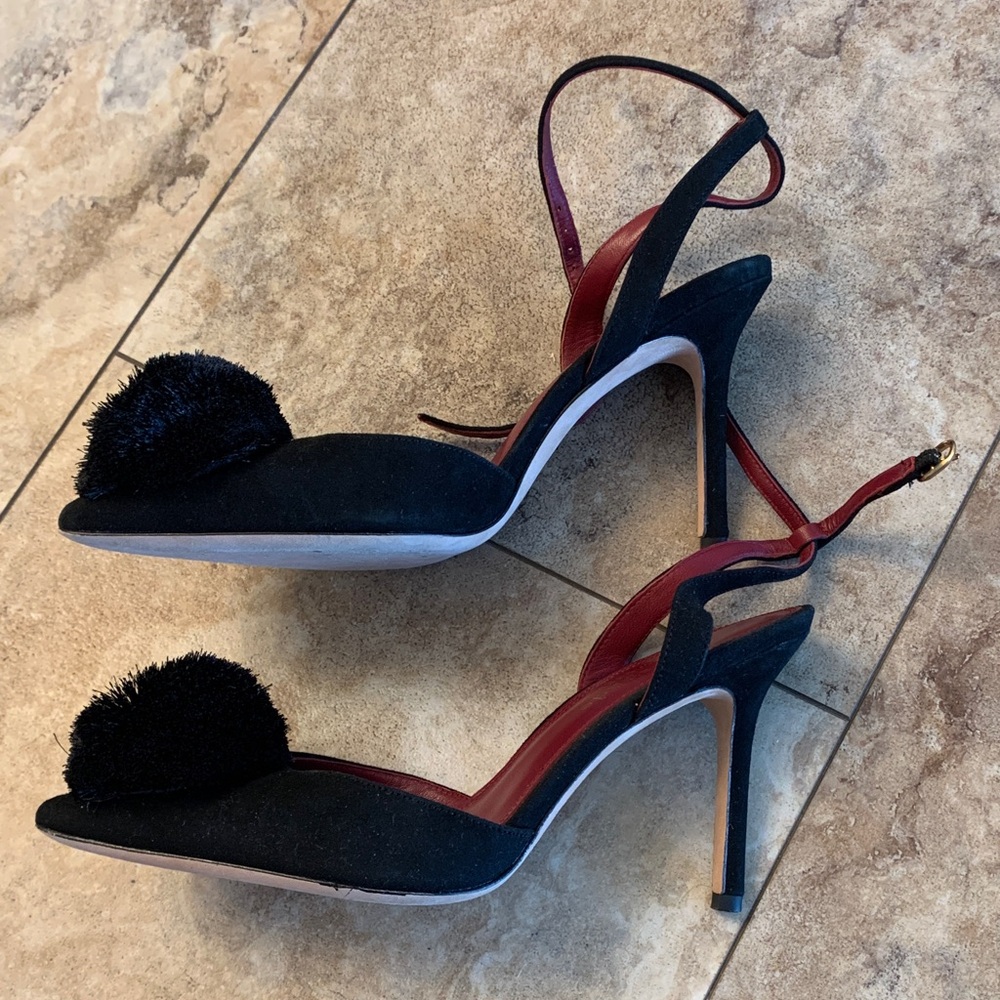 Kate Spade Amour Pom Pumps Black Size 7 - Picture 5 of 9
